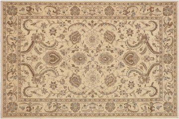 handmade Traditional Kafkaz Chobi Ziegler Beige Blue Hand Knotted RECTANGLE 100% WOOL area rug 9 x 12